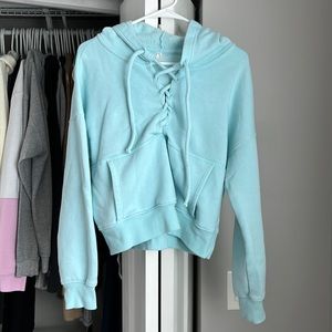Free People Movement Light Blue Crop Hoodie, lightly worn